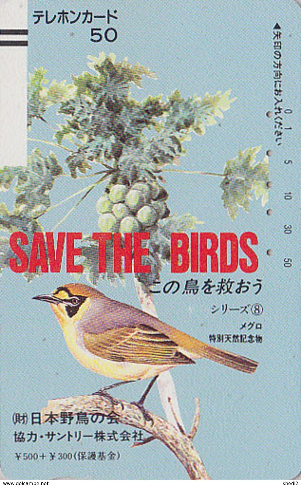 TC Ancienne JAPON / 110-5995 - Série 1 SAVE THE BIRDS - 8/60 - FAUVETTE DE BONIN - BIRD JAPAN Front Bar Phonecard - Songbirds & Tree Dwellers