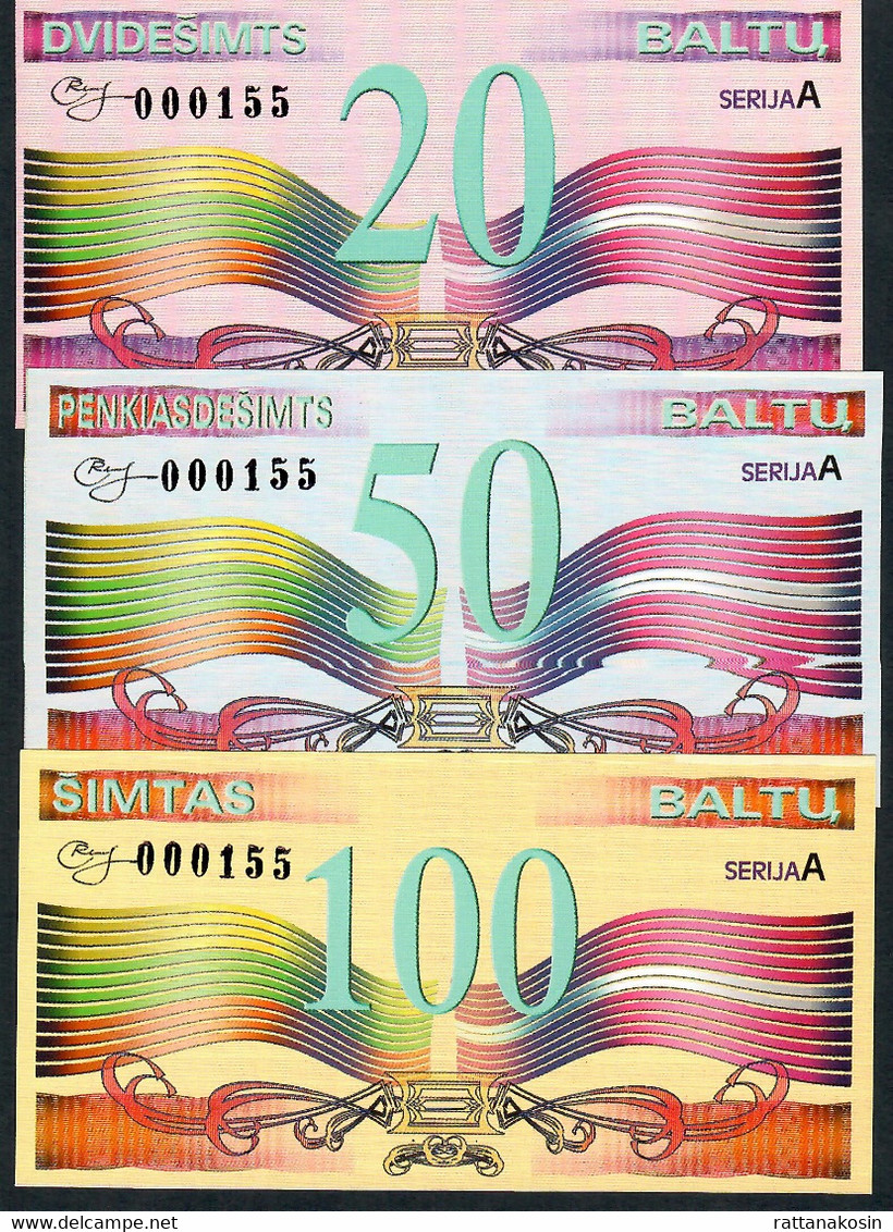 LITUANIA NLP 1,3,5,20,50,100 BALTU 2002 SET ALL SAME LOW NUMBER # 000155 UNC - Litouwen