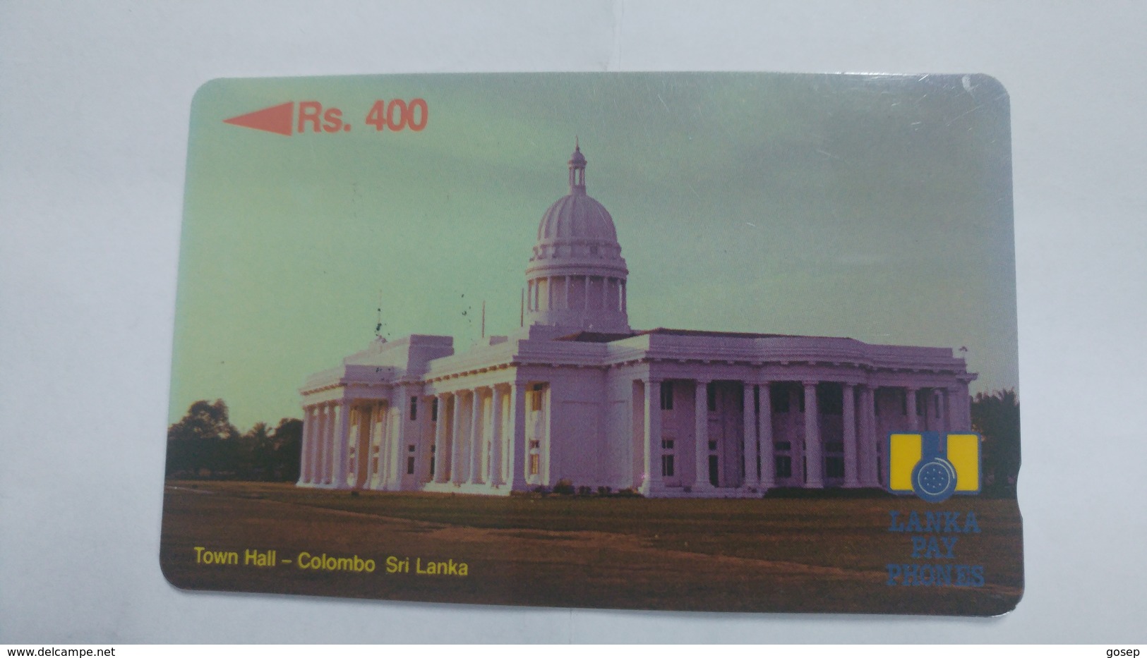 Sri Lanka-town Hall-colombo-(15srla013465)-(rs400)-used Card+1card Prepiad Card Free - Sri Lanka (Ceylon)