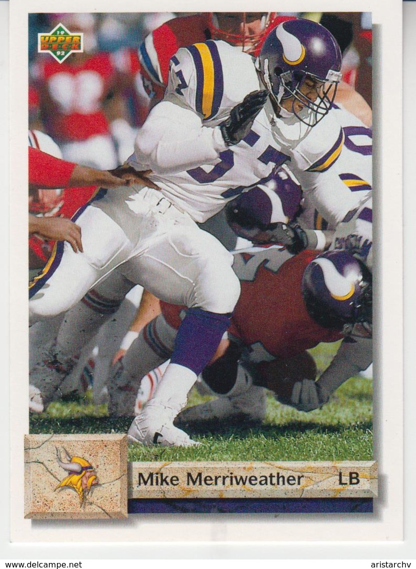 USA FOOTBALL NEW YORK GIANTS MARK INGRAM MINNESOTA VIKINGS MIKE MERRIWEATHER 2 TRADING CARDS - 1990-1999