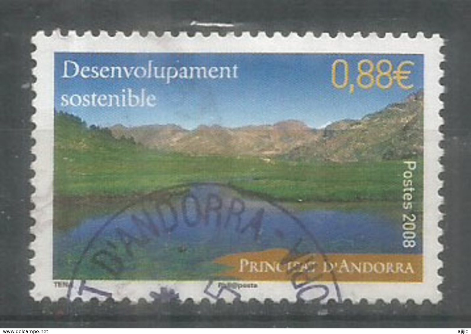 Le Développement Durable, Paysage Andorran,   Un Timbre Oblitéré 1 ère Qualité - Gebraucht