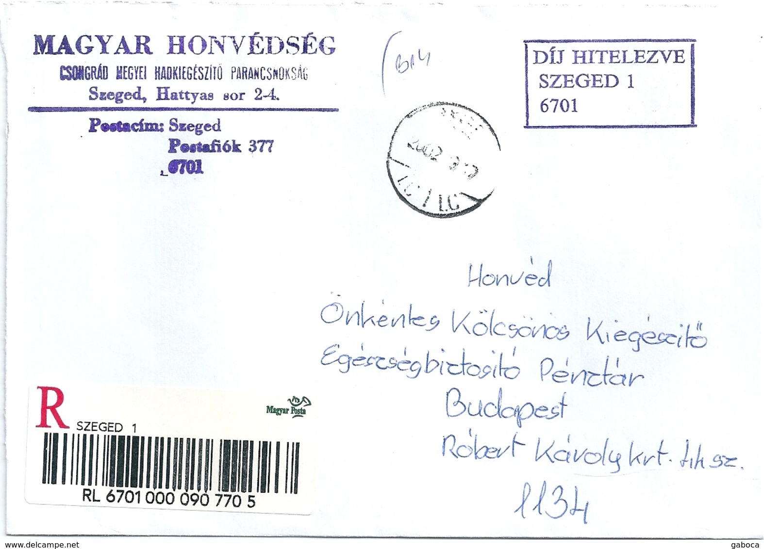 B2455 Hungary Philately Postal History Tax Percue Registered - Brieven En Documenten