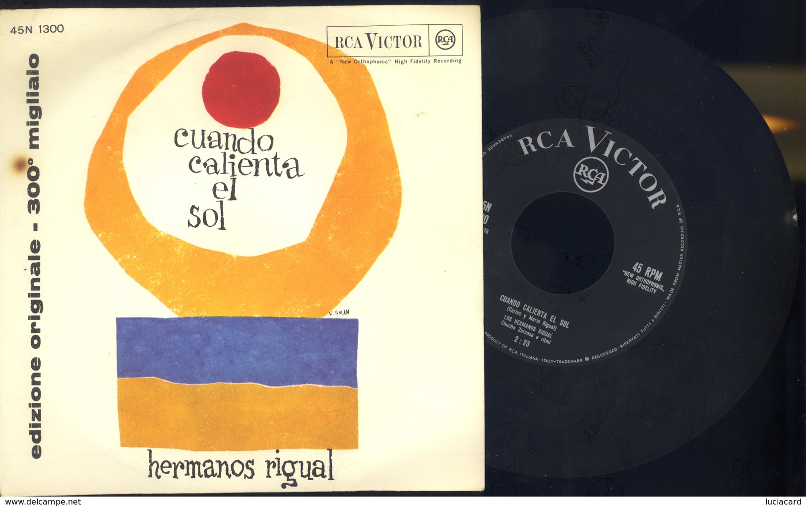 HERMANOS RIGUAL -CUANDO CALIENTA EL SOL-LA DEL VESTIDO ROJO - VINILE 45 GIRI - - Autres - Musique Espagnole