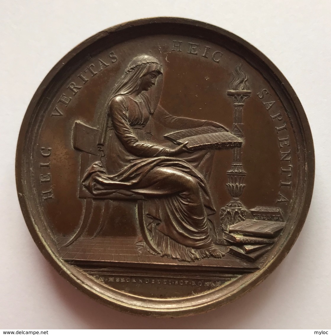 Médaille Bronze. Nicolas Spedalieri. Prêtre Théologien Et Philisophe. Mercandetti 1809. Diam. 67 Mm - 147 Gr - Professionali / Di Società