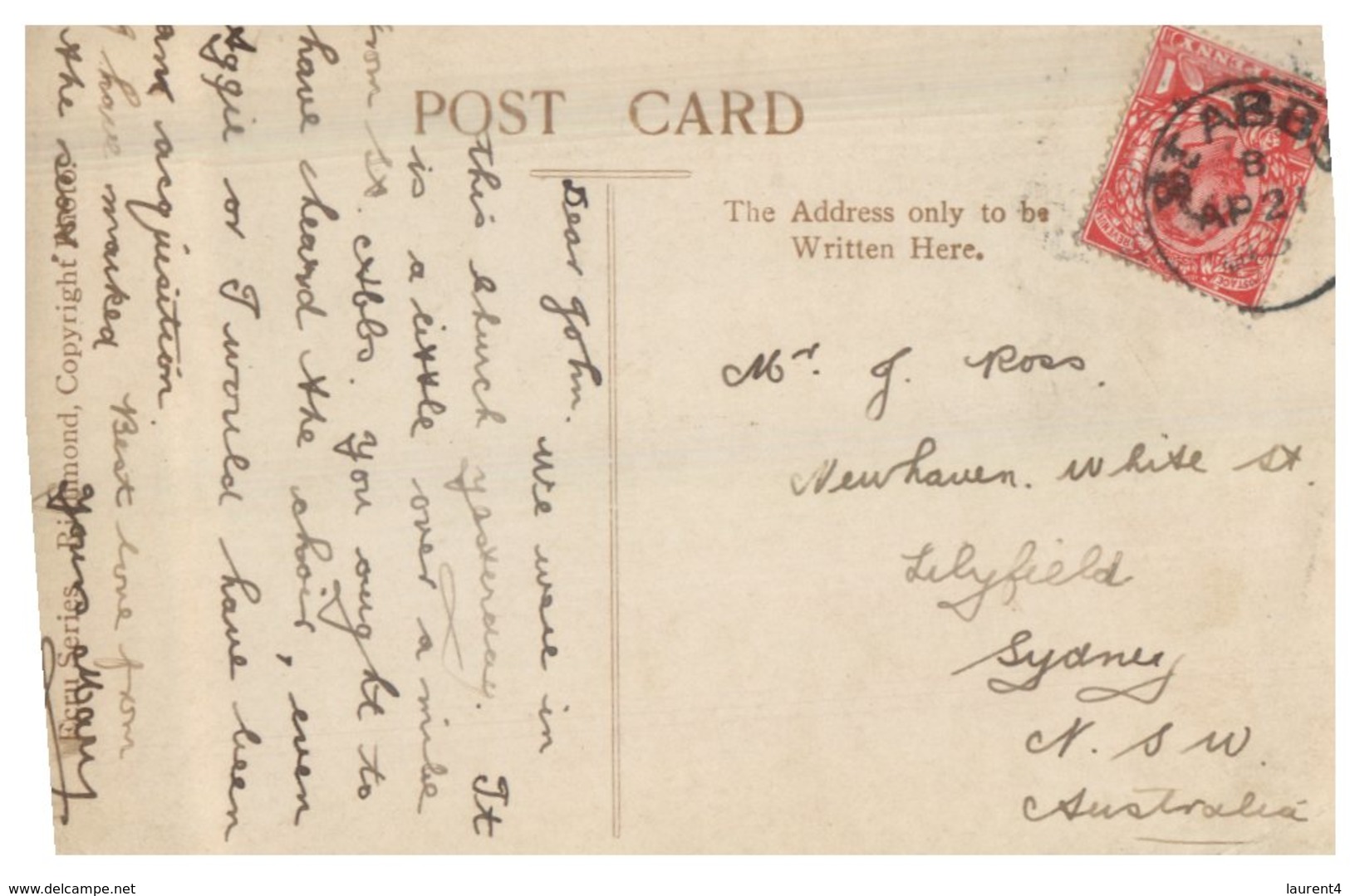 (50) Very Old Postcard - UK - 1913 - Coldingham Abbey - Berwickshire