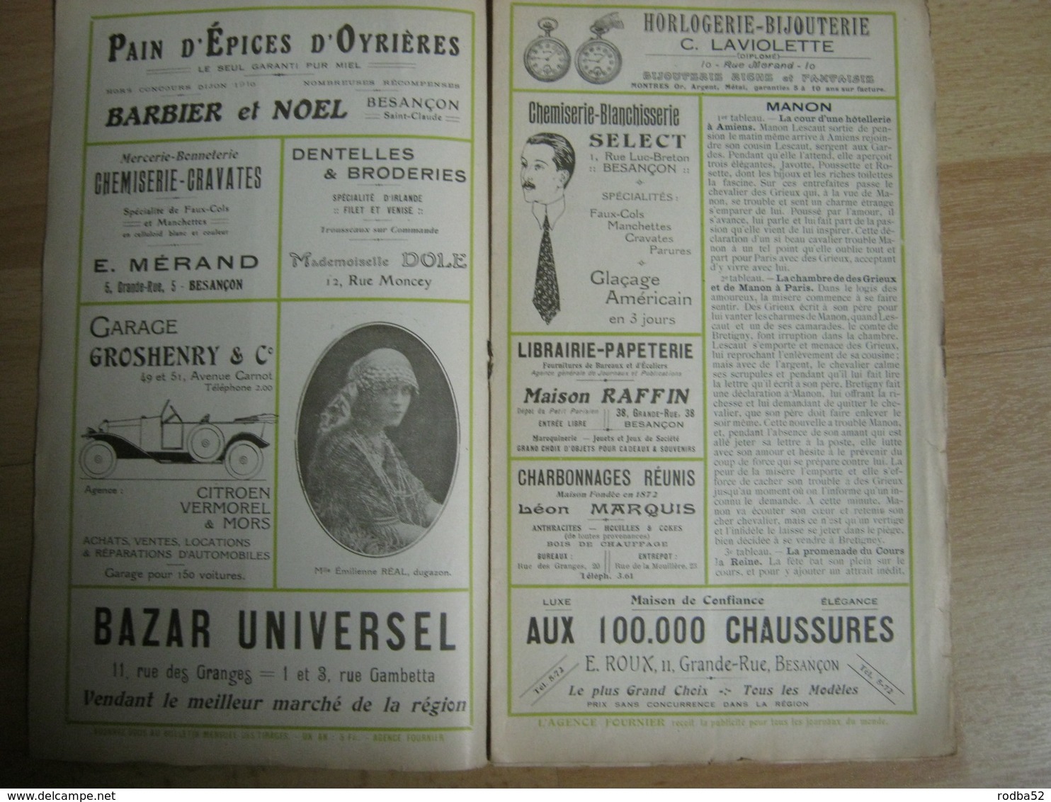 Programme Théâtre Besançon  - 1926/1927 - Nombreuses Pub - Superbe Illustration - Théâtre & Déguisements