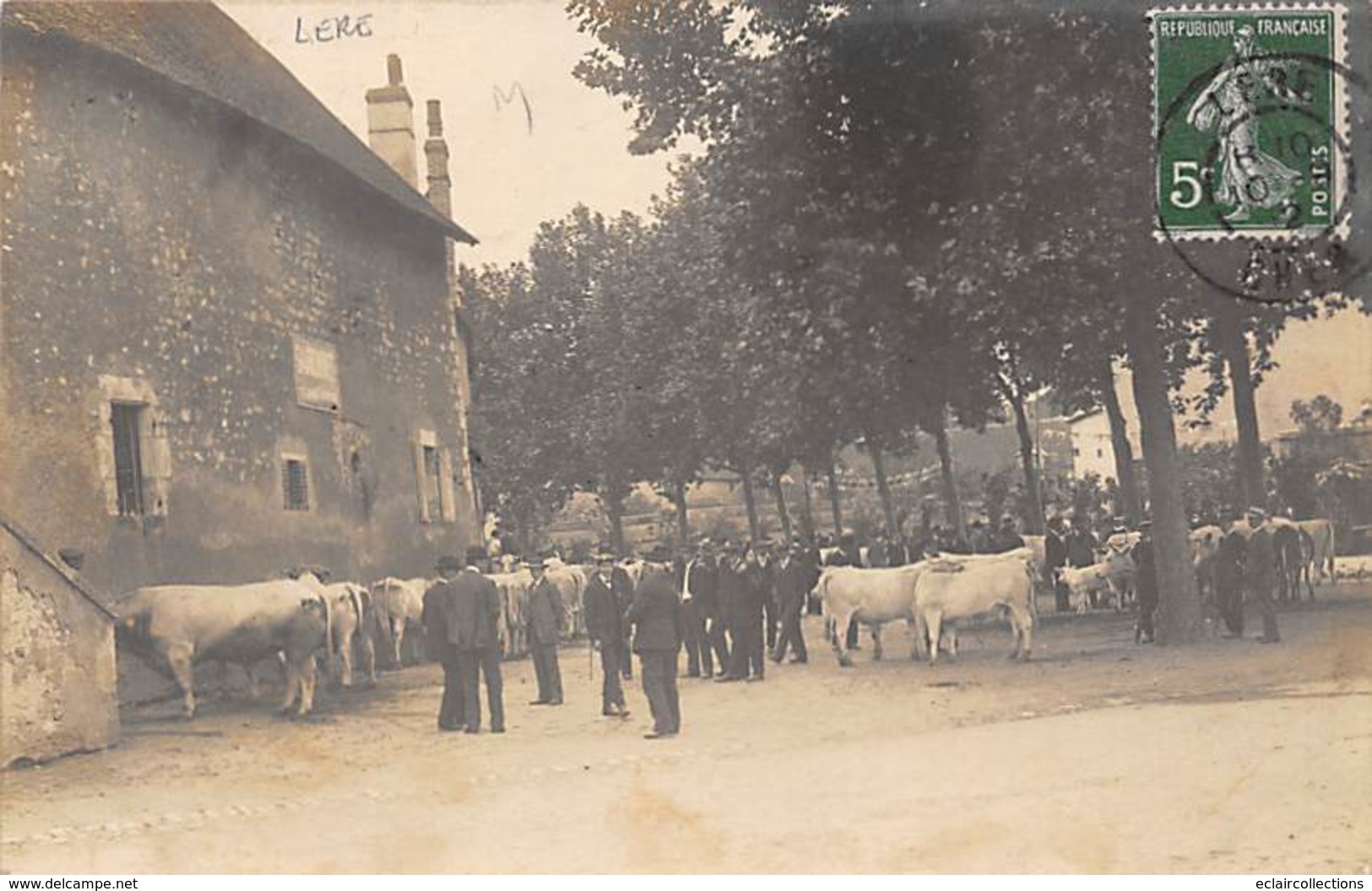 Léré         18        Carte Photo D'une Fête Locale. Comice. Marché Aux Bestiaux .3     (voir Scan) - Lere