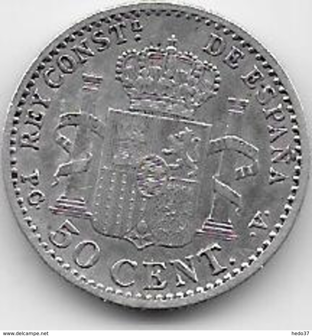 Espagne - 50 Centimos - 1910 - Argent - Primeras Acuñaciones