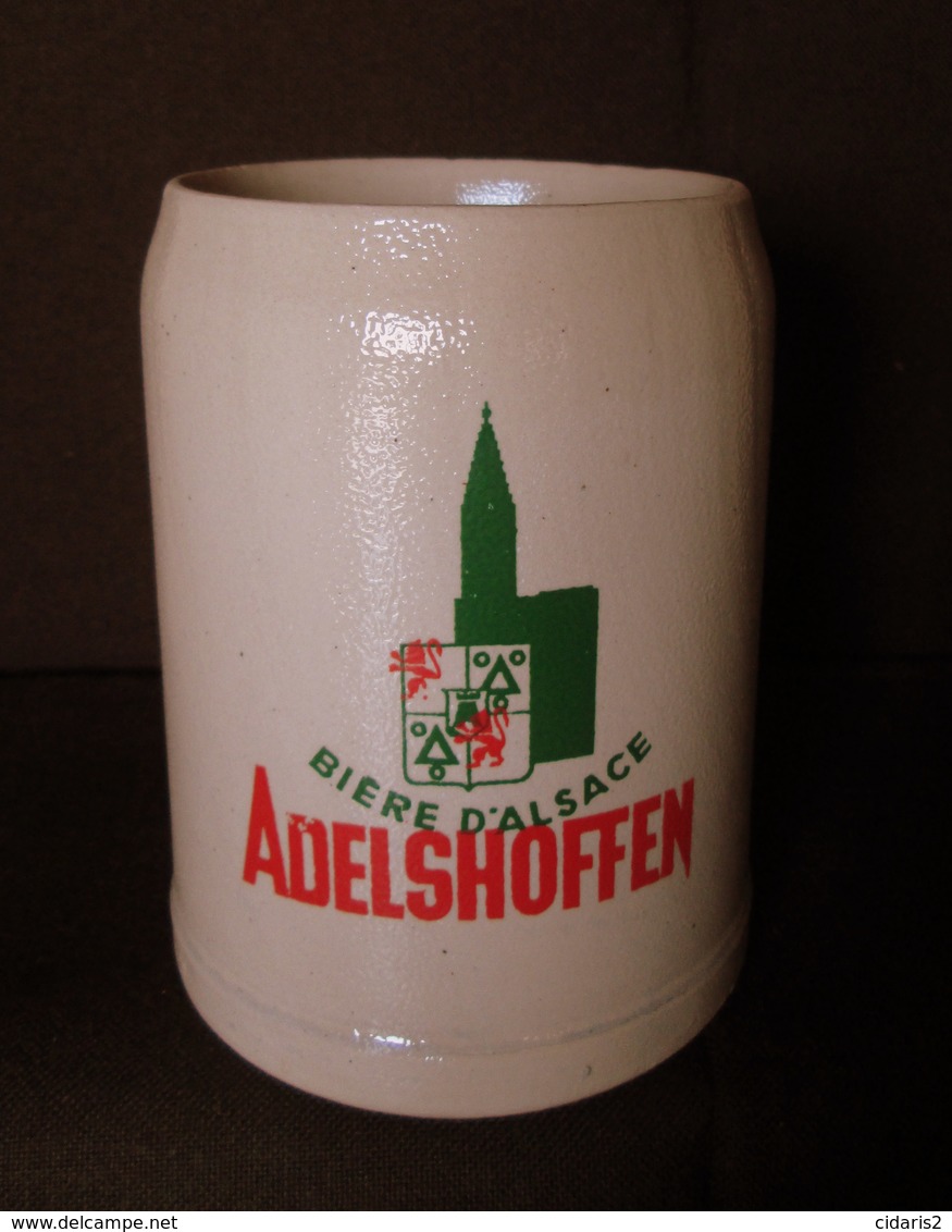 Beer - CHOPE Bière d'Alsace ADELSHOFFEN Grab Mug Beer Krug Bier Elsass  Céramique Grès Stoneware Sandstein 0,5 l. !