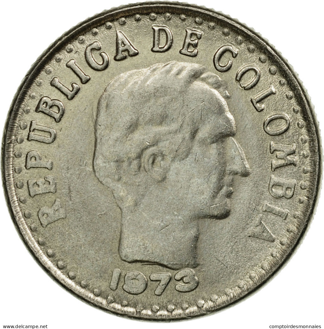Monnaie, Colombie, 10 Centavos, 1973, TTB, Nickel Clad Steel, KM:253 - Colombia
