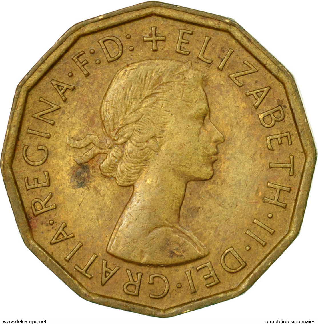 Monnaie, Grande-Bretagne, Elizabeth II, 3 Pence, 1963, TB+, Nickel-brass, KM:900 - F. 3 Pence