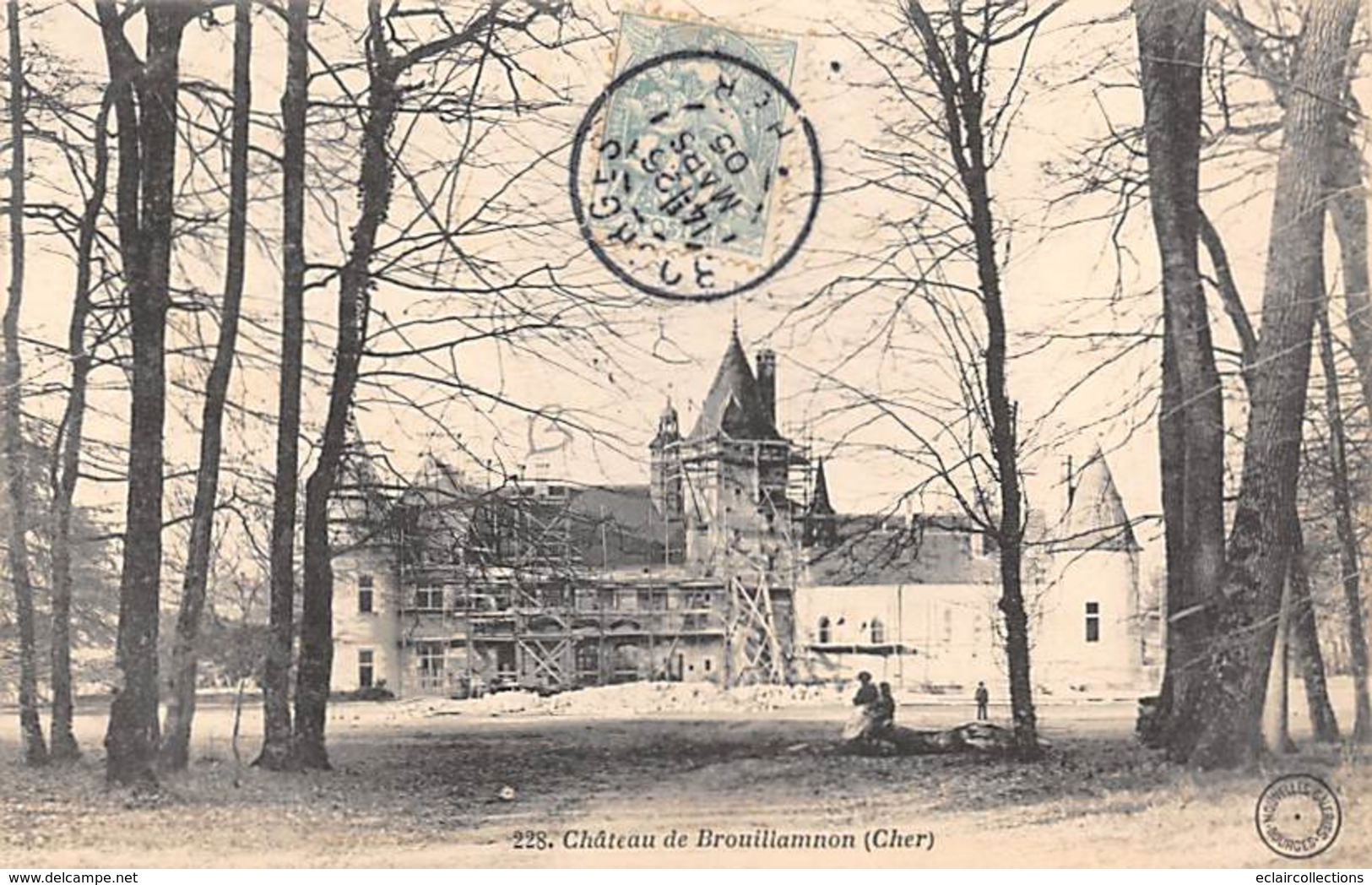 Brouillamnon   18    Le Château : Echaffaudage  Travaux    (voir Scan) - Otros & Sin Clasificación