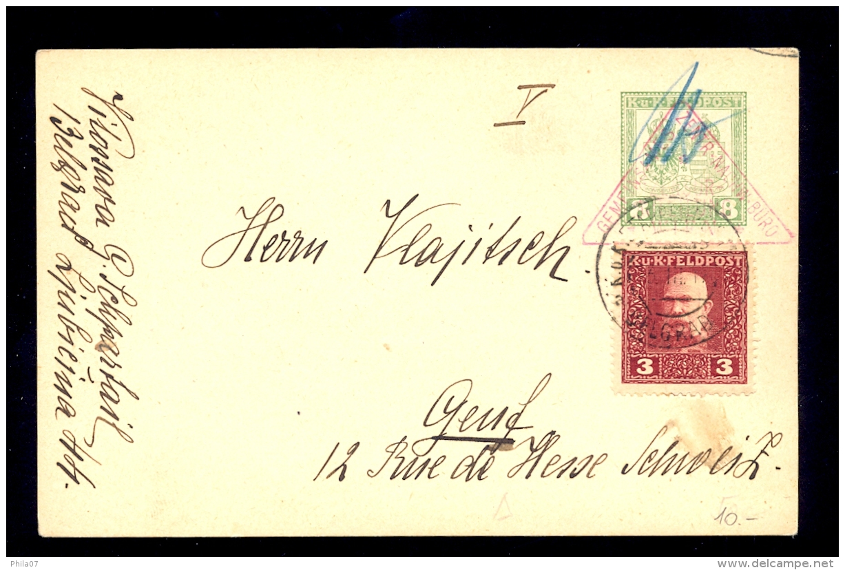 AUSTRIA - Military Postal Stationery Sent From Beograd (K.u.K. ETAPPENPOSTAMT BELGRADE) / 2 Scans - Other & Unclassified