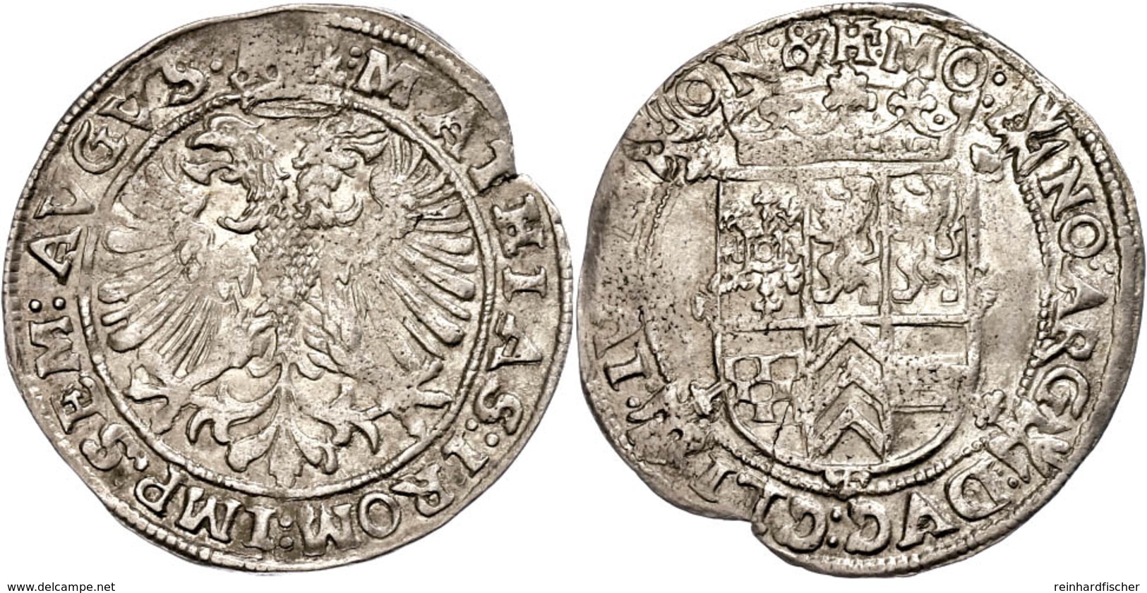 Schilling, O.J.(1609-1624), Mit Titel Matthias I., Randfehler, Kl. Einriss, Ss.  Ss - Andere & Zonder Classificatie