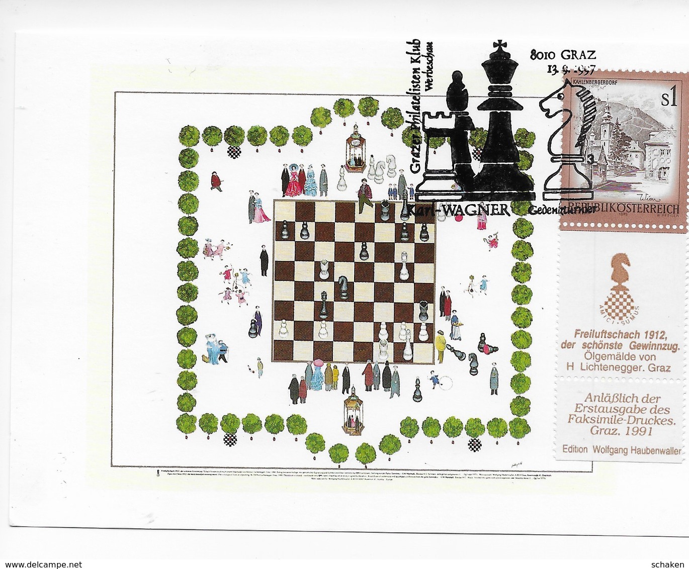 Austria 1985; Chess Ajedrez; ; Card + Allonge + Cancel Nbr 3; - Otros & Sin Clasificación