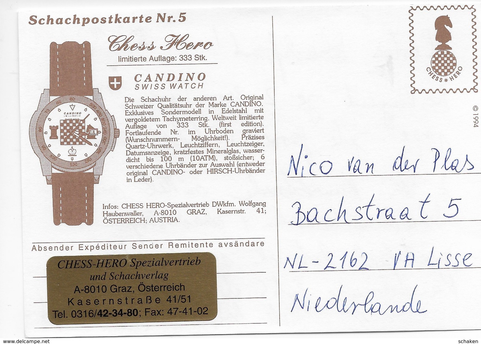 Osterreich Austria ; chess schach ajedrez; ;Spezial Sammlung;  personalisierte Marken , pers. stamps/shts/cvrs + Katalog