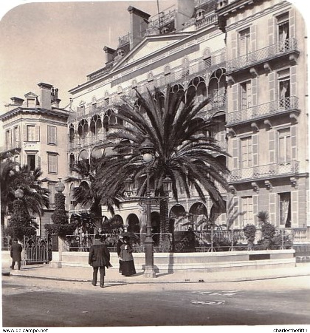 FRANCE 06 - NICE - CARTE STEREOSCOPIQUE - ** L'Hôtel Et Promenade Des Anglais ** SUPERBE - Steglitz - Berlin 1904 ! - Stereoscoop