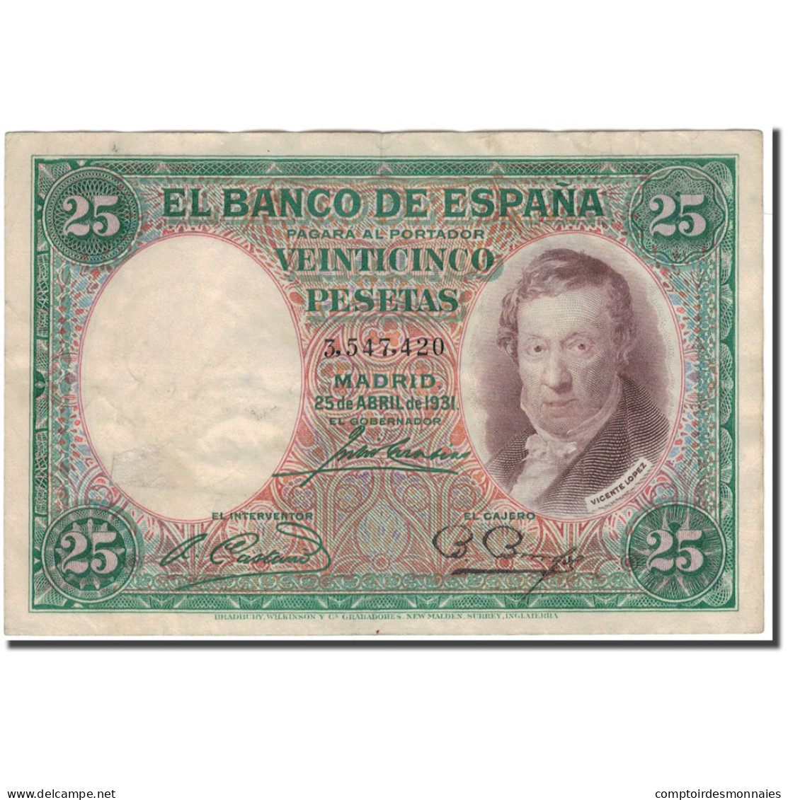 Billet, Espagne, 25 Pesetas, 1931-04-25, KM:81, TB+ - 1-2-5-25 Pesetas