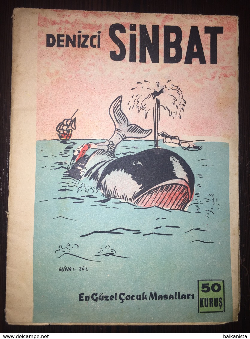 Sinbad The Sailor Illustrated Turkish Child Book 1960's - Junior