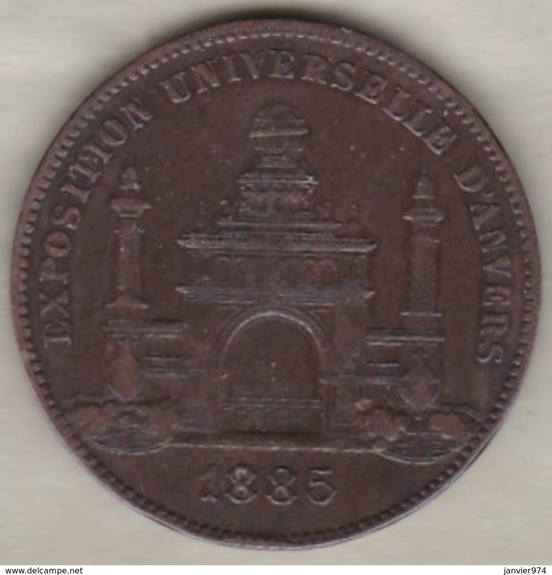 Medaille EXPOSITION UNIVERSELLE D'ANVERS 1885 ANTWERPEN, Par Wiener - Andere & Zonder Classificatie