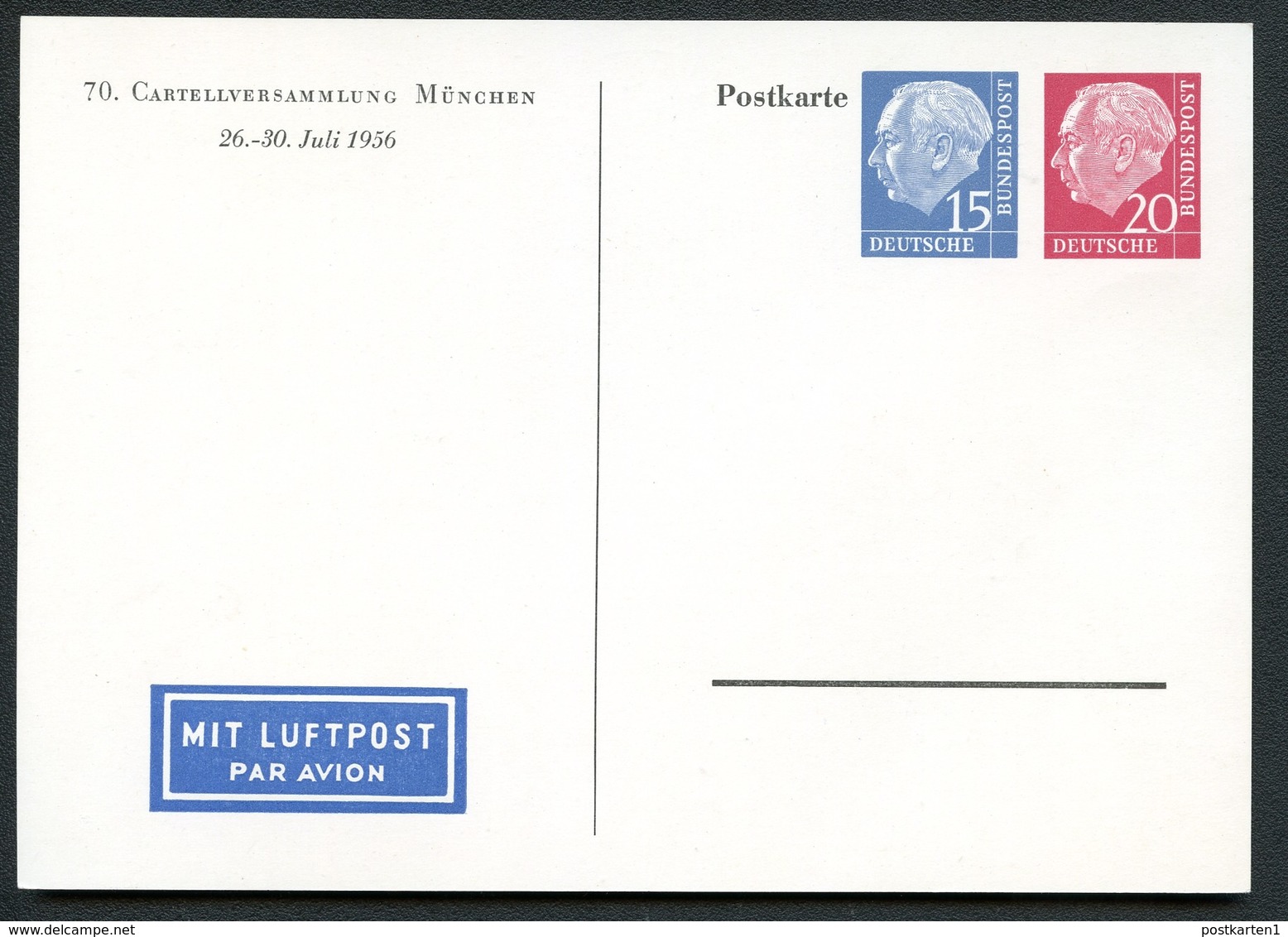 Bund PP14 D2/001-1+2  CARTELLVERSAMMLUNG MÜNCHEN 1956  NGK 44,00€ - Privatpostkarten - Ungebraucht