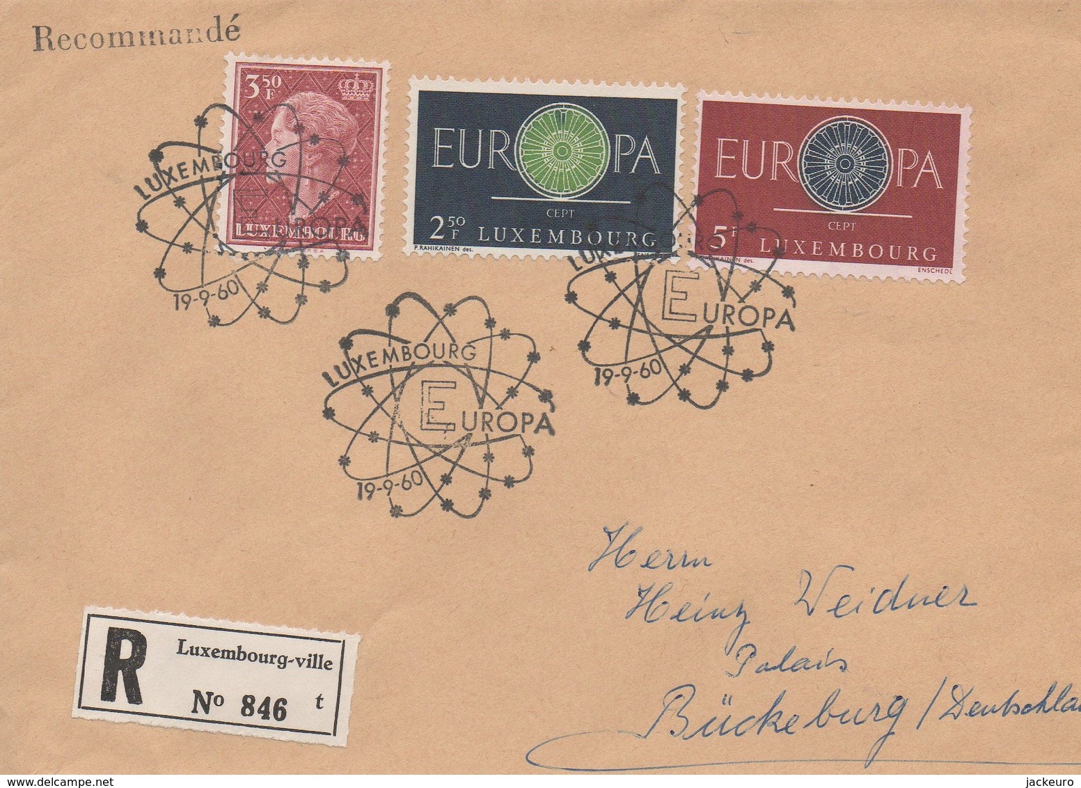 RE1   Recommandé FDC Europa 1960    TTB - Briefe U. Dokumente