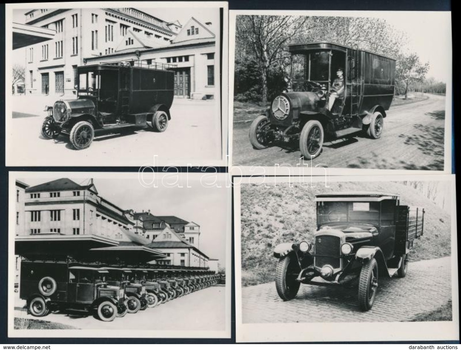 Cca 1910-1920 Régi Automobilok, 4 Db Utólagos Előhívás, 12×9 Cm - Autres & Non Classés