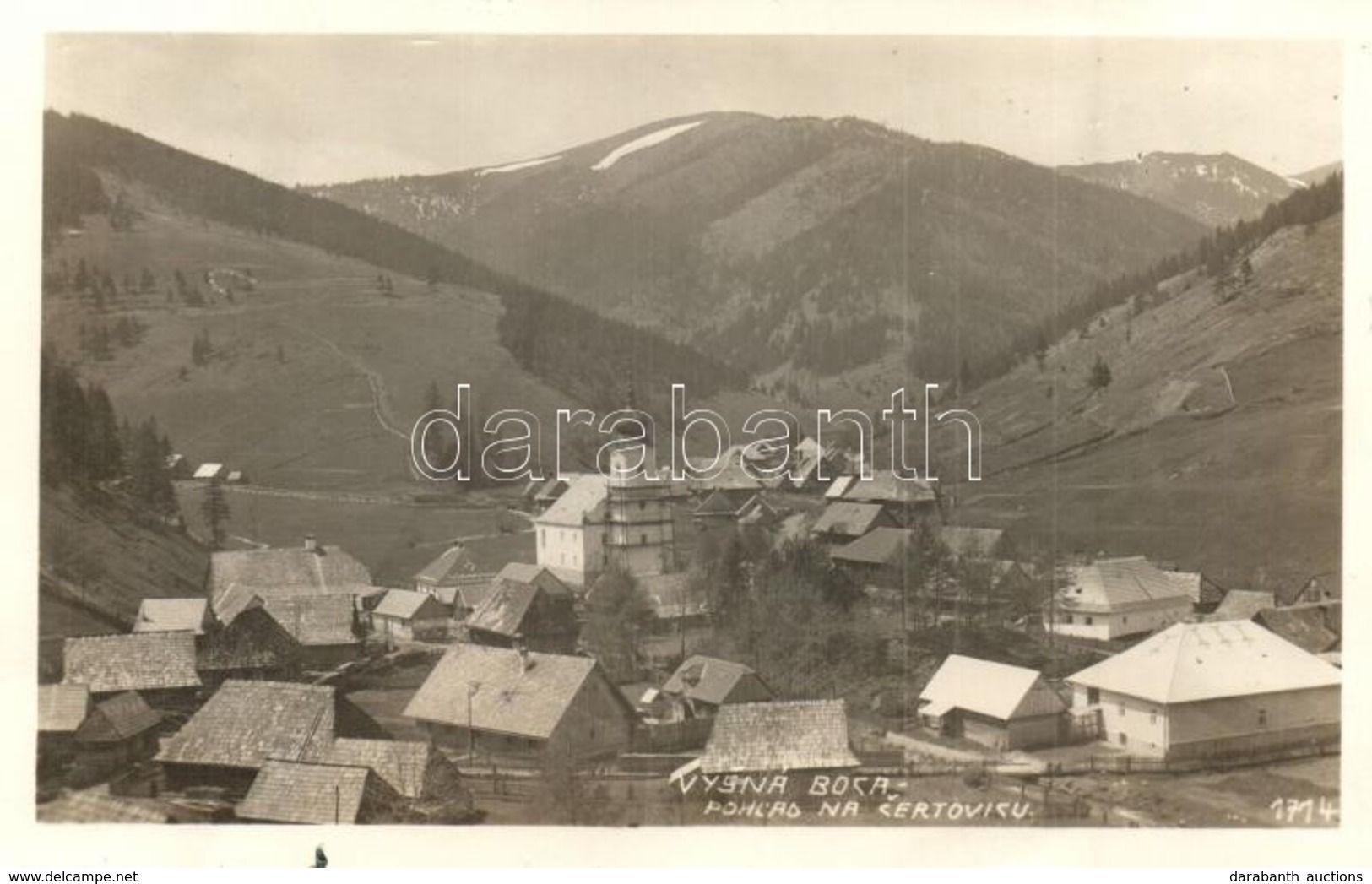 T2 Királyboca, Bóczabánya, Vysná Boca; Pohlad Na Certovicu / Látkép Az Ördöglakodalma-hágóval, Templom / General View Wi - Non Classés