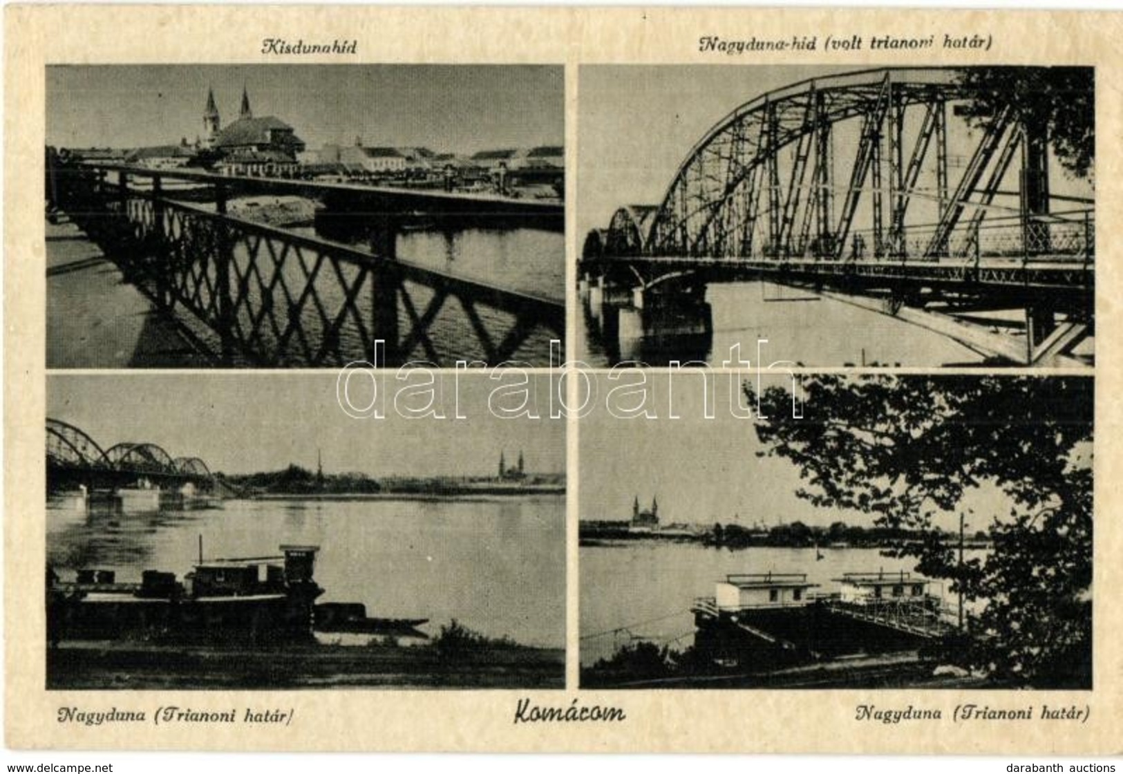 T2/T3 Komárom, Komárnó; Kisduna és Nagyduna Híd, Trianoni Határ / Bridges With Trianon Border  (EK) - Non Classés
