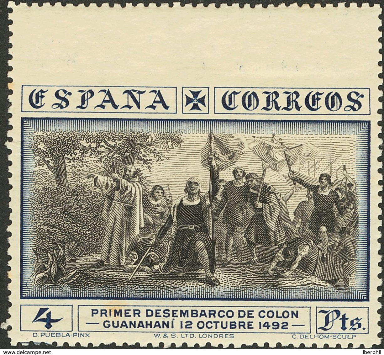 **/*535sma, 544sma. 1930. 5 Cts Lila Rosa Y 4 Pts Azul Y Negro. SIN DENTAR EL MARGEN SUPERIOR. MAGNIFICOS Y RAROS. Edifi - Autres & Non Classés