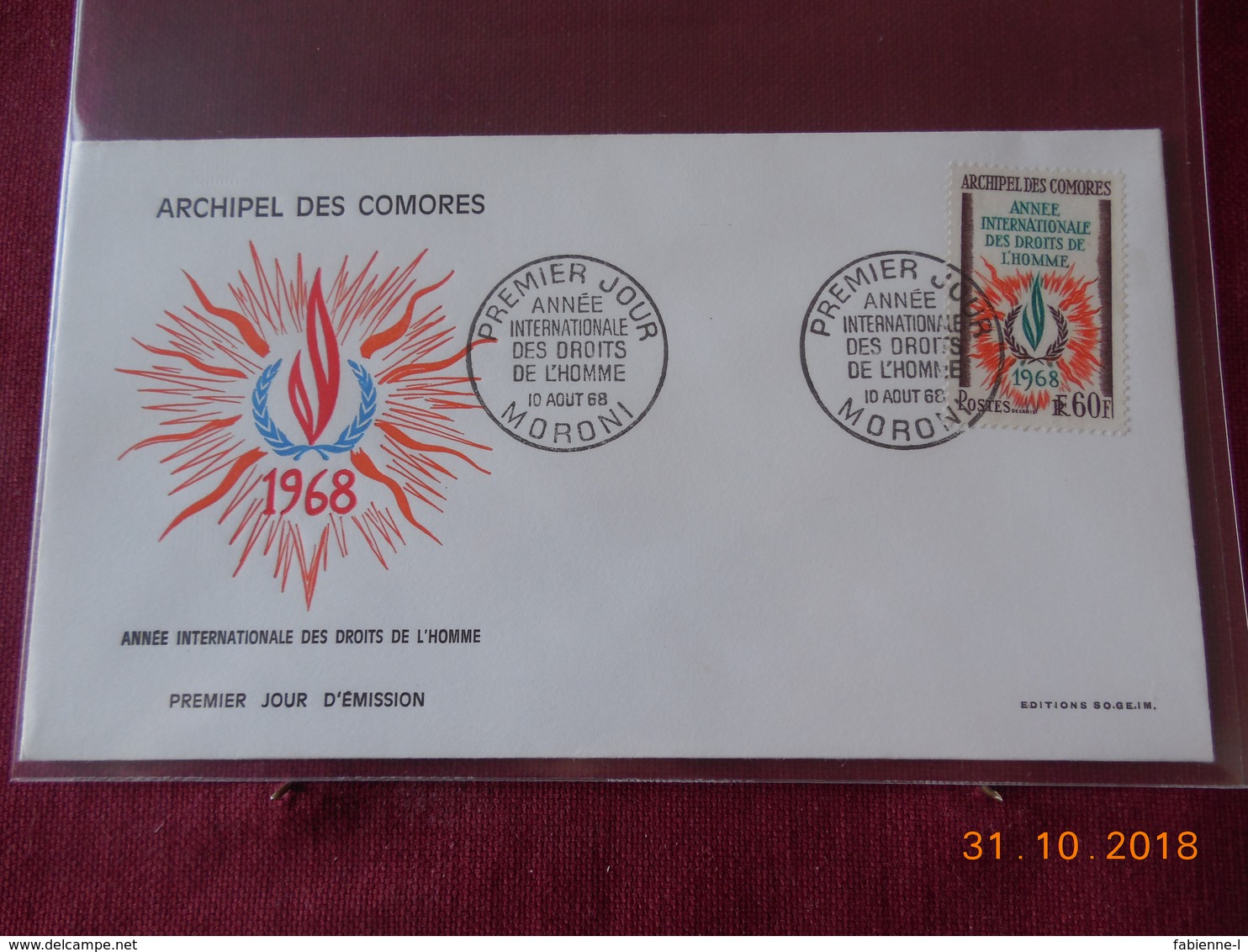 FDC De L Archipel Des Comores De 1968 - Lettres & Documents