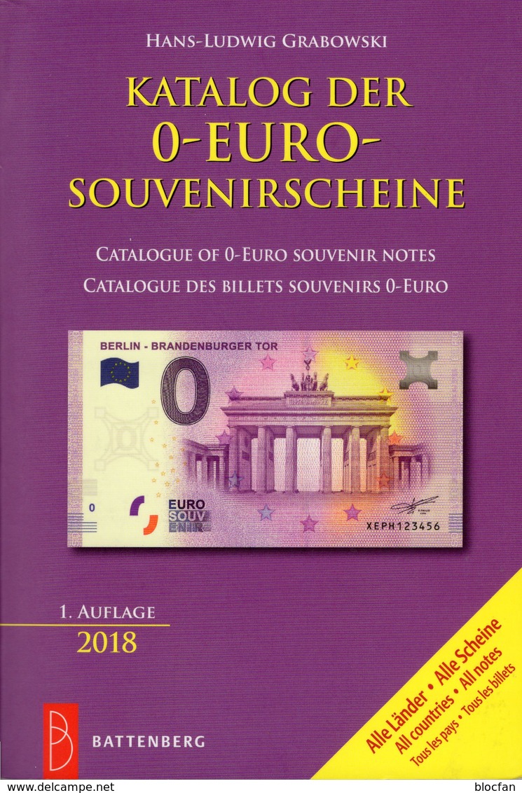 Erstauflage Katalog 0-EURO-Souvenirscheine 2018 neu 20€ für Papiergeld Souvenir-Note Battenberg deutsch/english/frz