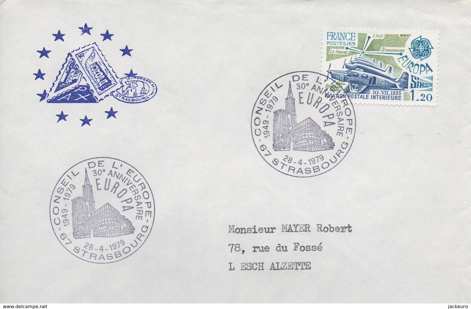 EU161  FDC 1979 EUROPA France  (cachet Main Conseil De L'Europe)  TTB - 1979