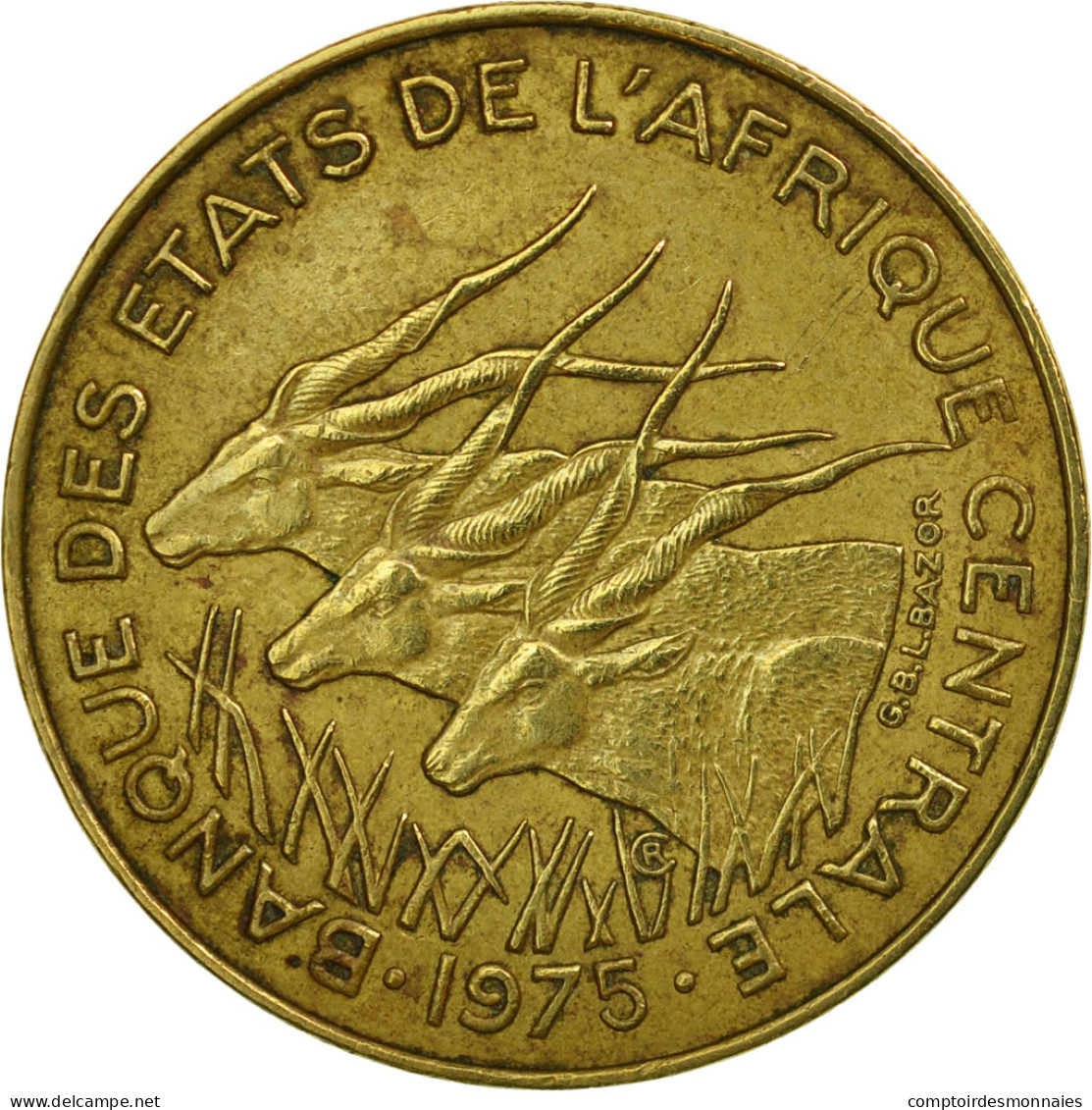 Monnaie, États De L'Afrique Centrale, 10 Francs, 1975, Paris, TB+ - Centrafricaine (République)