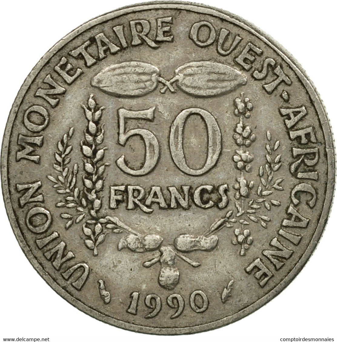 Monnaie, West African States, 50 Francs, 1990, Paris, TB+, Copper-nickel, KM:6 - Ivory Coast