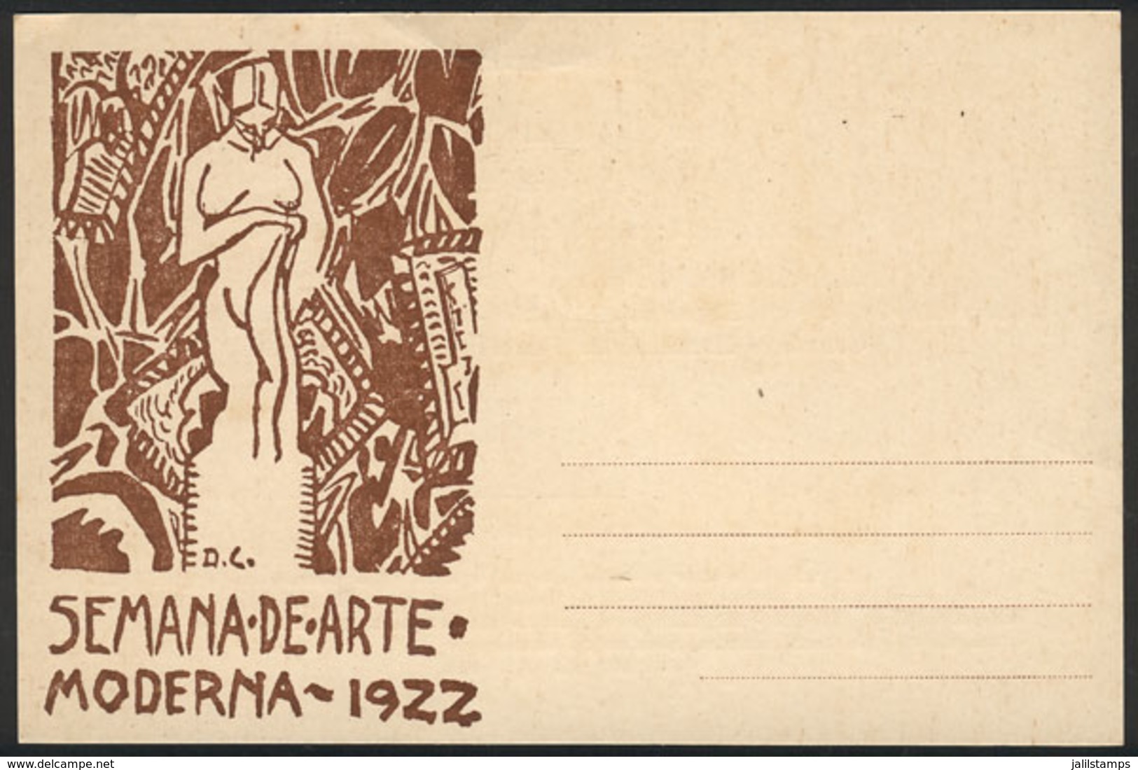 BRAZIL: Modern Art Week 1922, Sao Paulo, Unused Card, VF Quality - Rio De Janeiro