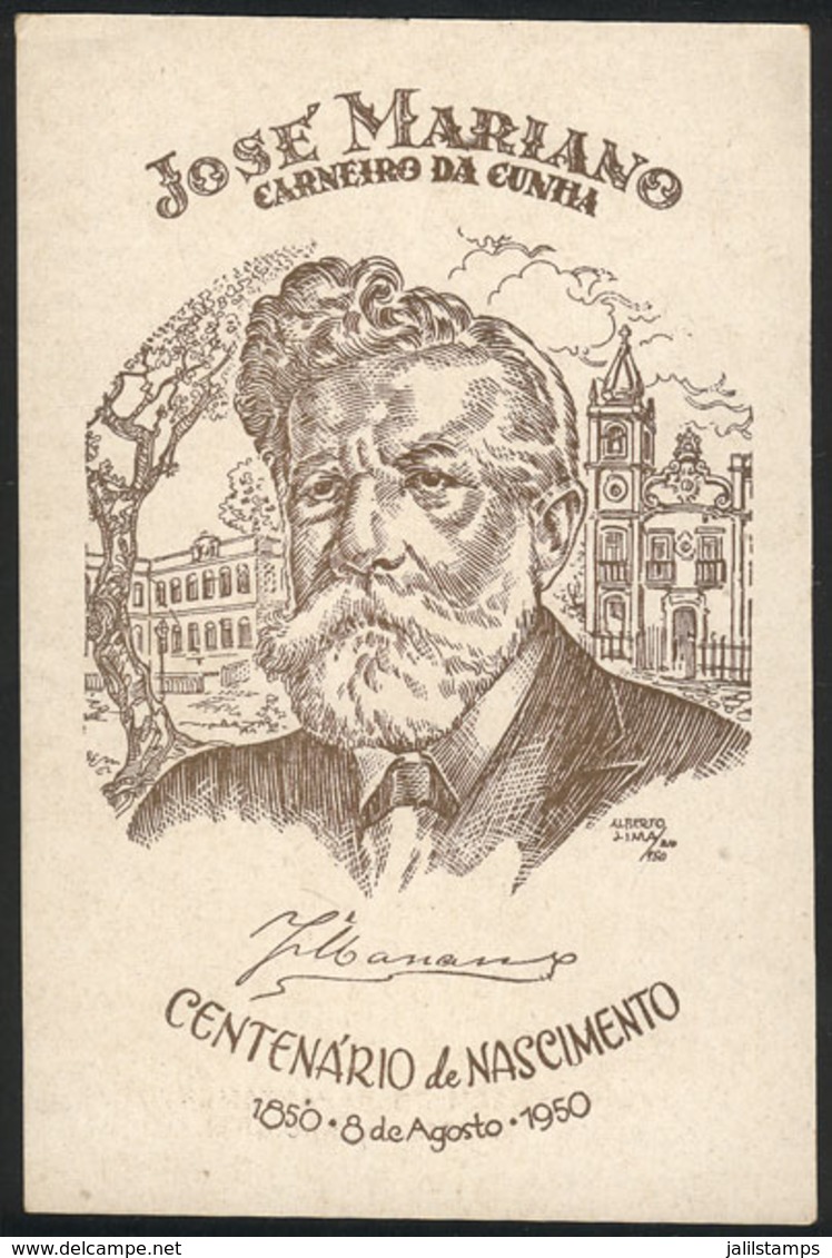 BRAZIL: José Mariano, "carneiro Da Cunha", Special Card Of 8/AU/1950, VF Quality" - Rio De Janeiro