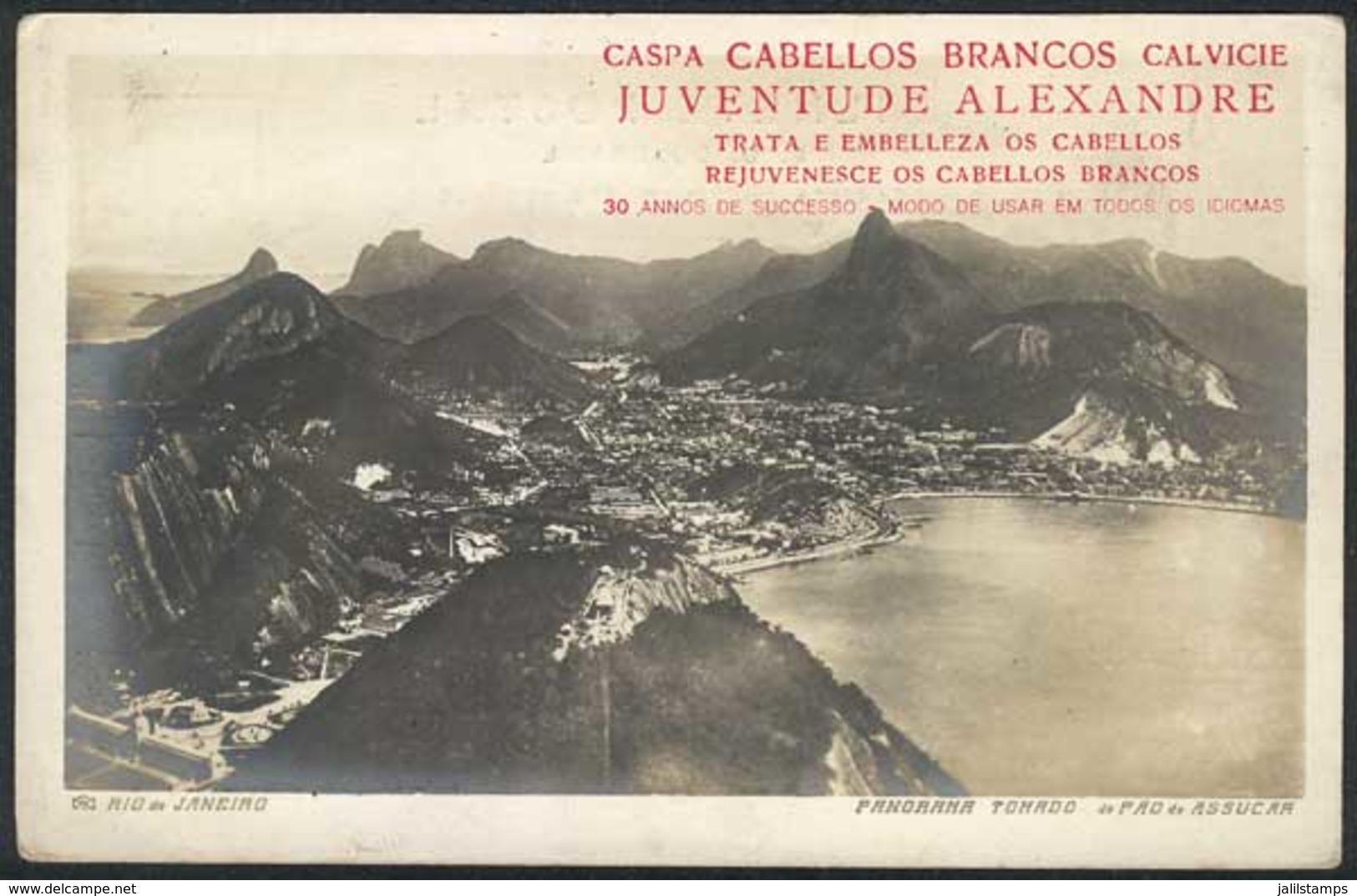 BRAZIL: RIO DE JANEIRO: Panorama From Pao De Assucar, With Advertising For "Juventude Alexandre", VF Quality!" - Rio De Janeiro