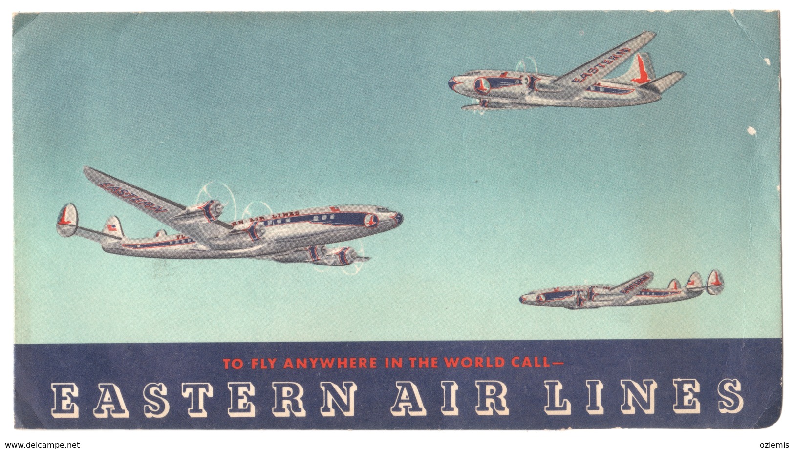 EASTERN  AIR LINES TICKET COVER 1953 - Biglietti