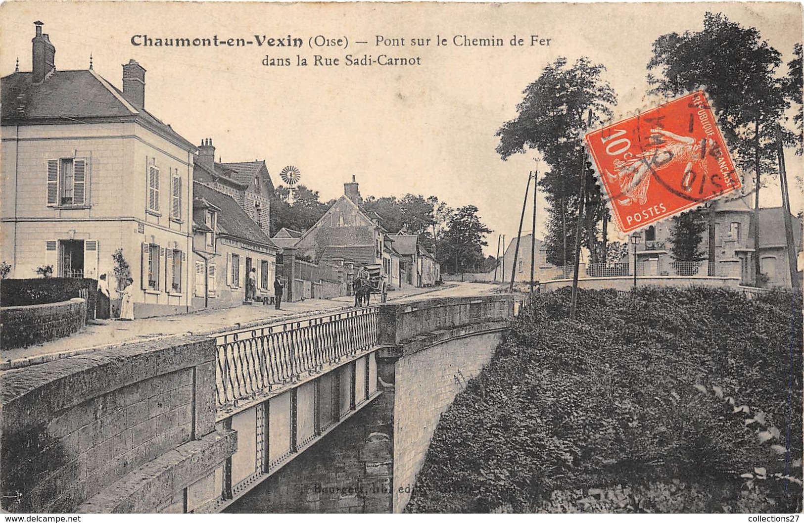 60- CHAUMONT-EN-VEXIN- PONT SUR LE CHEMIN DE FER DANS LA RUE SADI-CARNOT - Chaumont En Vexin