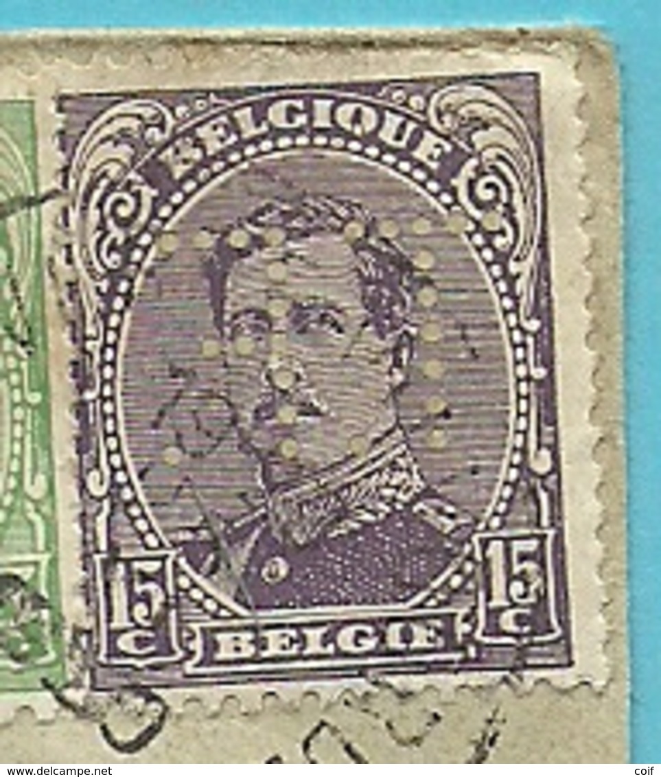 137+139 Op Brief Stempel VILVOORDE, Met Firmaperforatie (perfin) T.F. Van "Moulin De Trois Fontaines" - 1909-34