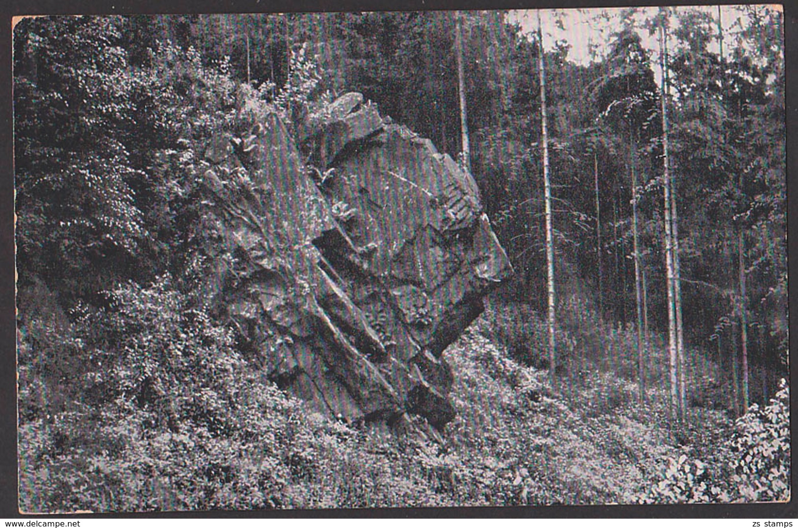 Jocketa Vogtland "Das Steinerne Gesicht" 1936 Mit DR 618 Frankiert Und 1 Pf Hindenburg - Pöhl