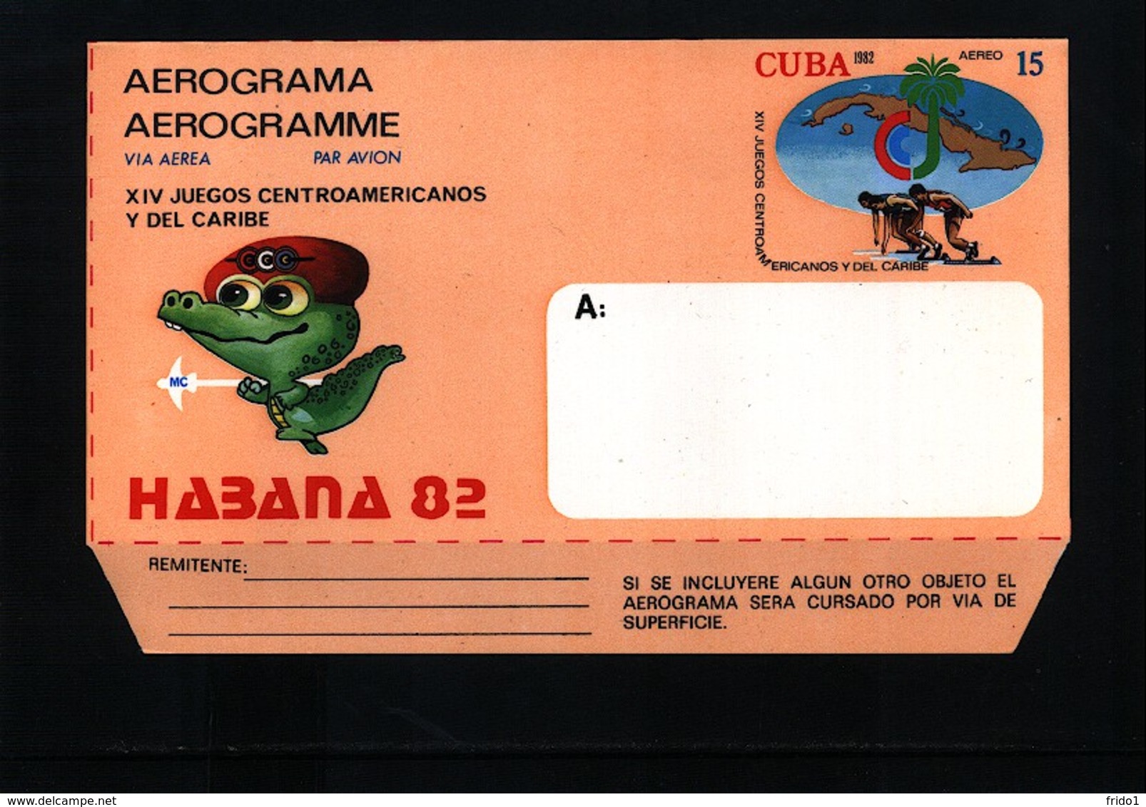 Cuba 1982 Central America Games Aerogramme - Briefe U. Dokumente