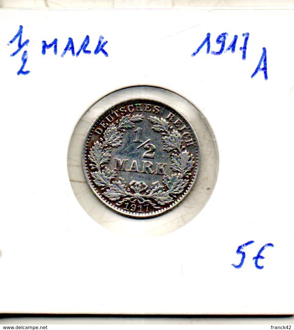 Allemagne. 1/2 Mark 1917 A - 1/2 Mark