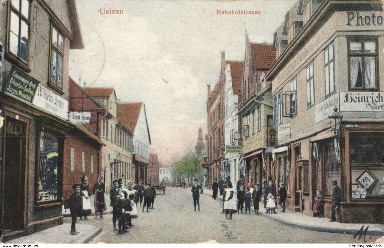 UELZEN, Bahnhofstrasse, Ecke Achter Strasse (1914) AK - Uelzen