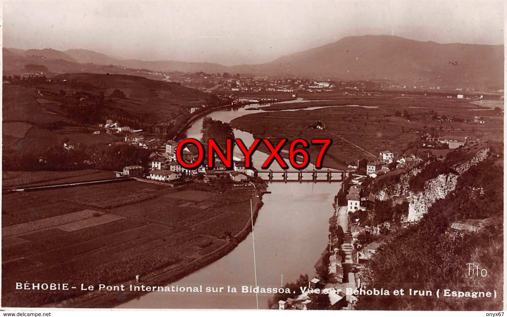 BEHOBIE (Pyrénées Atlantiques) Pont International Vue Sur Béhobie Et Irun (Espagne) Photo Tito - Béhobie