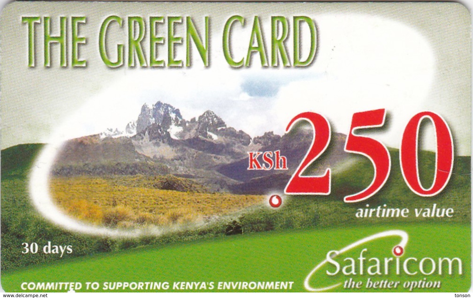 Kenya, KE-GRE-REF-0002_070720, KSh 250, The Green Card (Validity 30 Days), Expiry 2007/07/20, 2 Scans. - Kenia