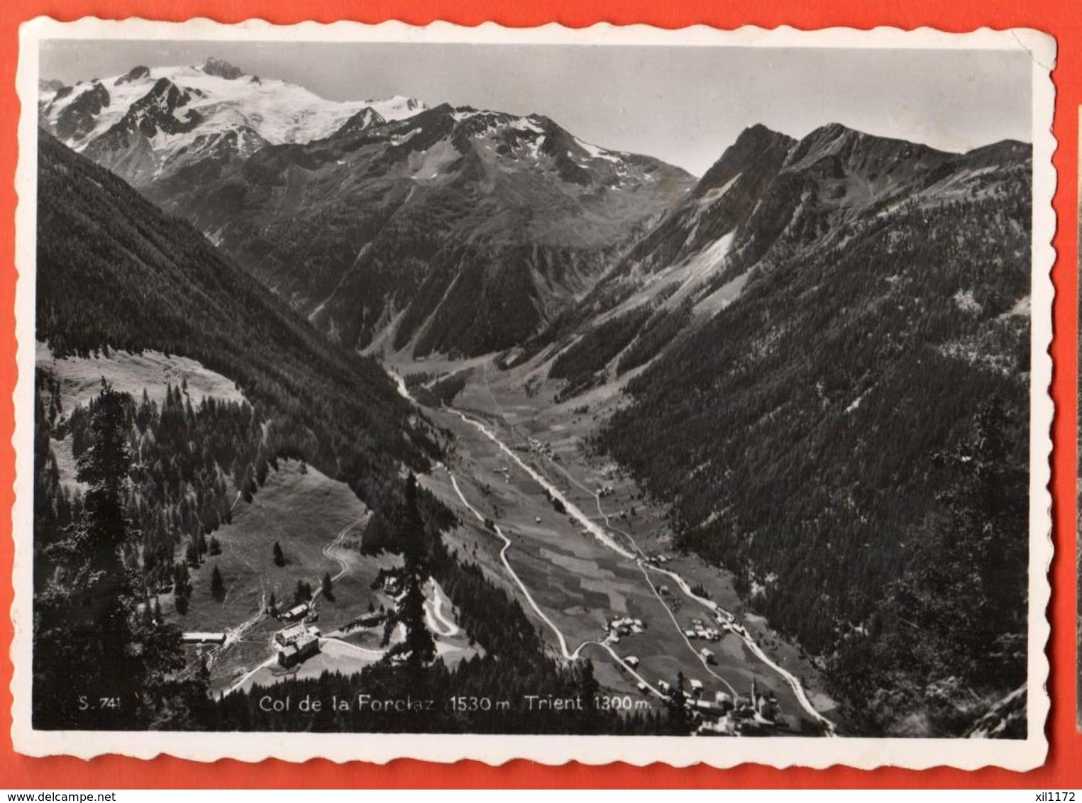 TRB-25 Col De La Forclaz Sur Martigny, Trient. Cachet 1952  Grand Format. - Martigny