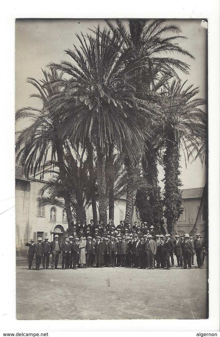 20801 -  Carte Photo Groupe Hommes Sous Les Palmiers à Définir - Betogingen