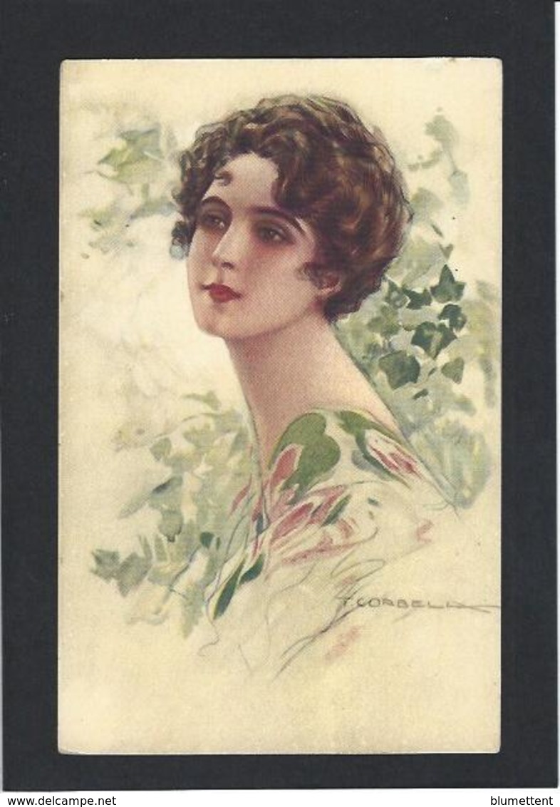 CPA Corbella Femme Girl Femme Women Glamour Beauté Art Déco Illustrateur Italien Italie Non Circulé - Corbella, T.